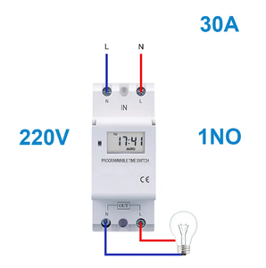 THC30A ไฟฟ้ากระแสสลับ220โวลต์1NO อิเล็กทรอนิกส์7วันแบบตั้งโปรแกรมได้สวิตช์ควบคุมจับเวลารีเลย์