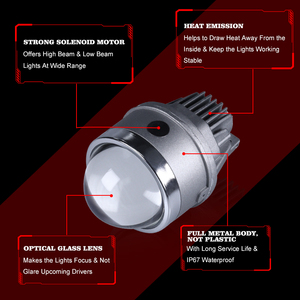 Toptan 3.0 inç yüksek parlaklık mavi Film LED sis lambası 3 renkler Bi Led sis projektör Lens için arabalar için RHD/LHD modelleri Golf - Product Image 3