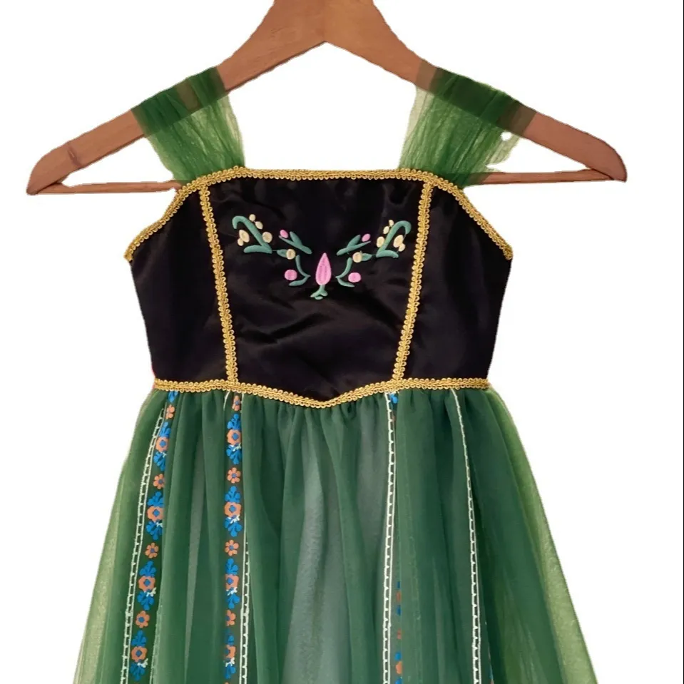 Halloween Cosplay Party Dress Up Princess Fairy Princess Kids Fancy Dress Anna Fashion Girl Costume Dress