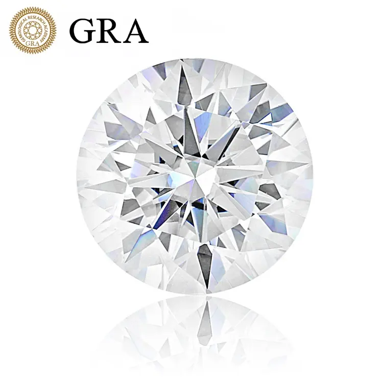 Vente en gros certifié VVS D couleur cœurs flèches rondes brillantes coupe ample moissanite