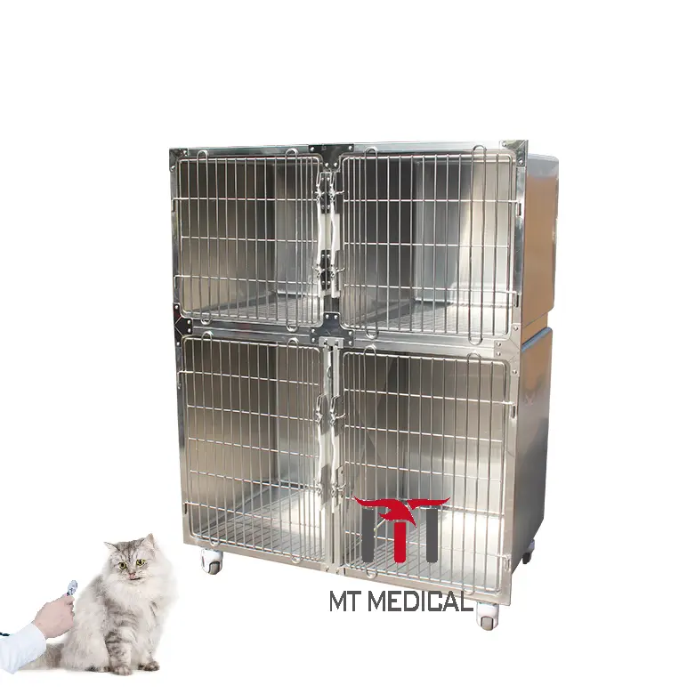 Giá thấp nhất chuyên nghiệp Vật Nuôi Thú Y bệnh viện lồng động vật phòng khám cũi thép không gỉ Modular mèo con chó lồng