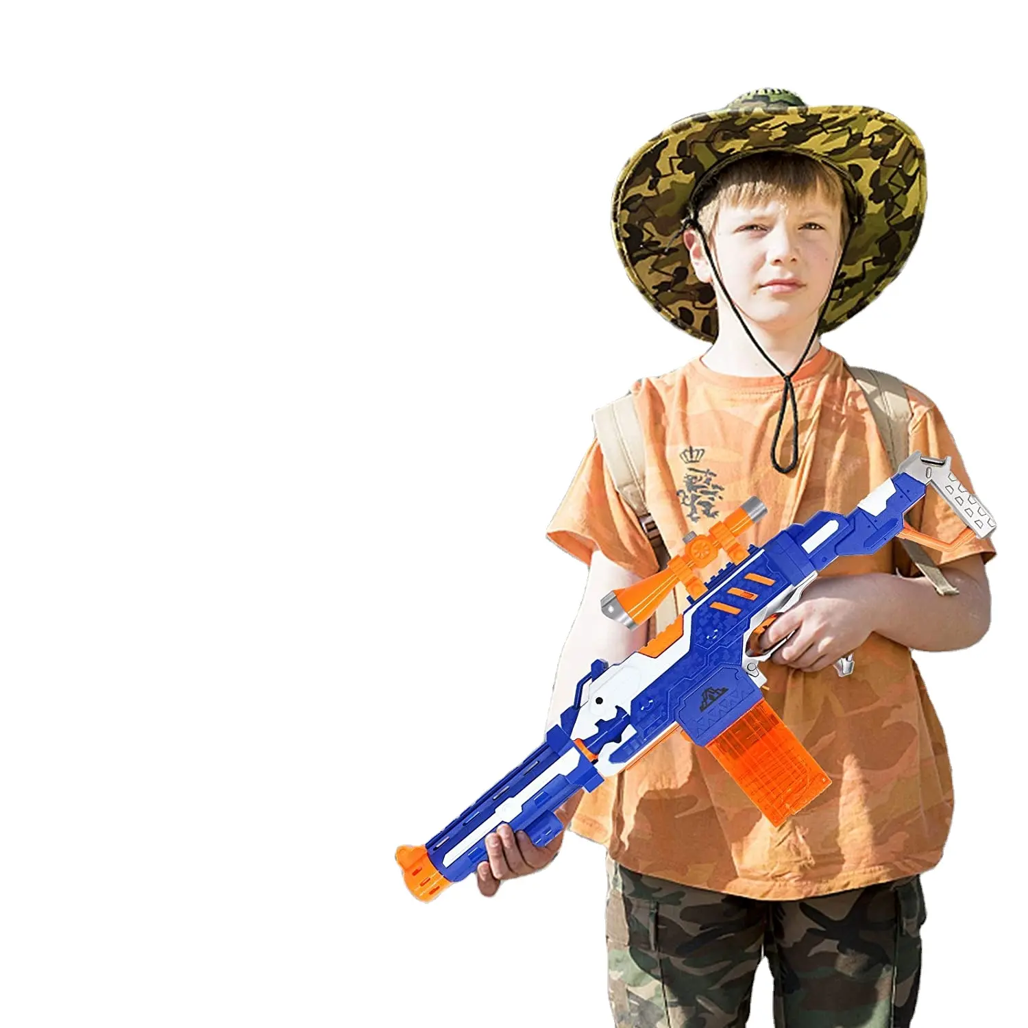 Pistolet jouet pour garçons avec son et balles en mousse, fusil de Sniper 4-en-1 pour bricolage pistolet de tir électrique à longue portée