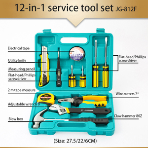 JG-812F 12-in-1プロのメカニックハンドツールセットOEMカスタマイズ可能なサービスツールキットペンチとレンチ付きツールボックスセット - Product Image 2