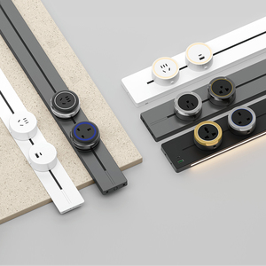 工厂高品质铝合金高端办公桌电源导轨系统，带USB A + C电源插座快速充电 - Product Image 4
