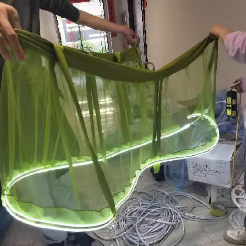 Green gauze with white light-price per meter