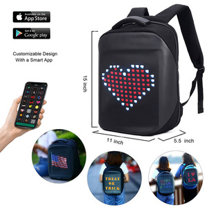 Özel akıllı Led ekran sırt çantası özel Diy Gifs görüntü metin yumuşak Polyester astar kapatma sırt çantası - Product Image 3