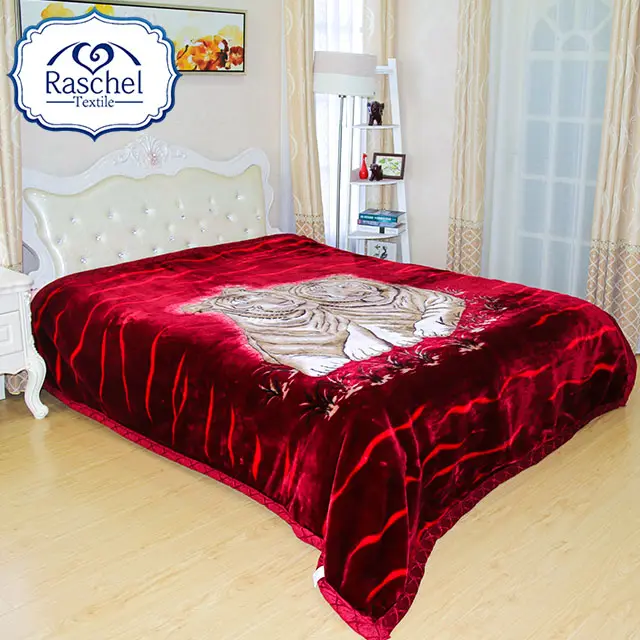 High Quality Double Ply Soft Embossed Raschel Mink Blanket From Korea