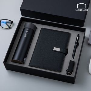 Costom nuovo Design Notebook Business Office Set regalo A5 semplice taccuino USB Set regalo in pelle rigida con copertina rigida per appunti con bottiglia - Product Image 2