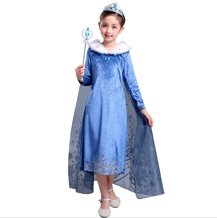 Hot selling Halloween girls dress Elsa princess dress cotton Halloween show dress