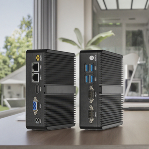 Sharerdp Celeron J4125 Barebone ensamblado sin ventilador ordenador y accesorios Industrial Mini PC ordenador sin ventilador 12V 2 Ethernet - Product Image 3