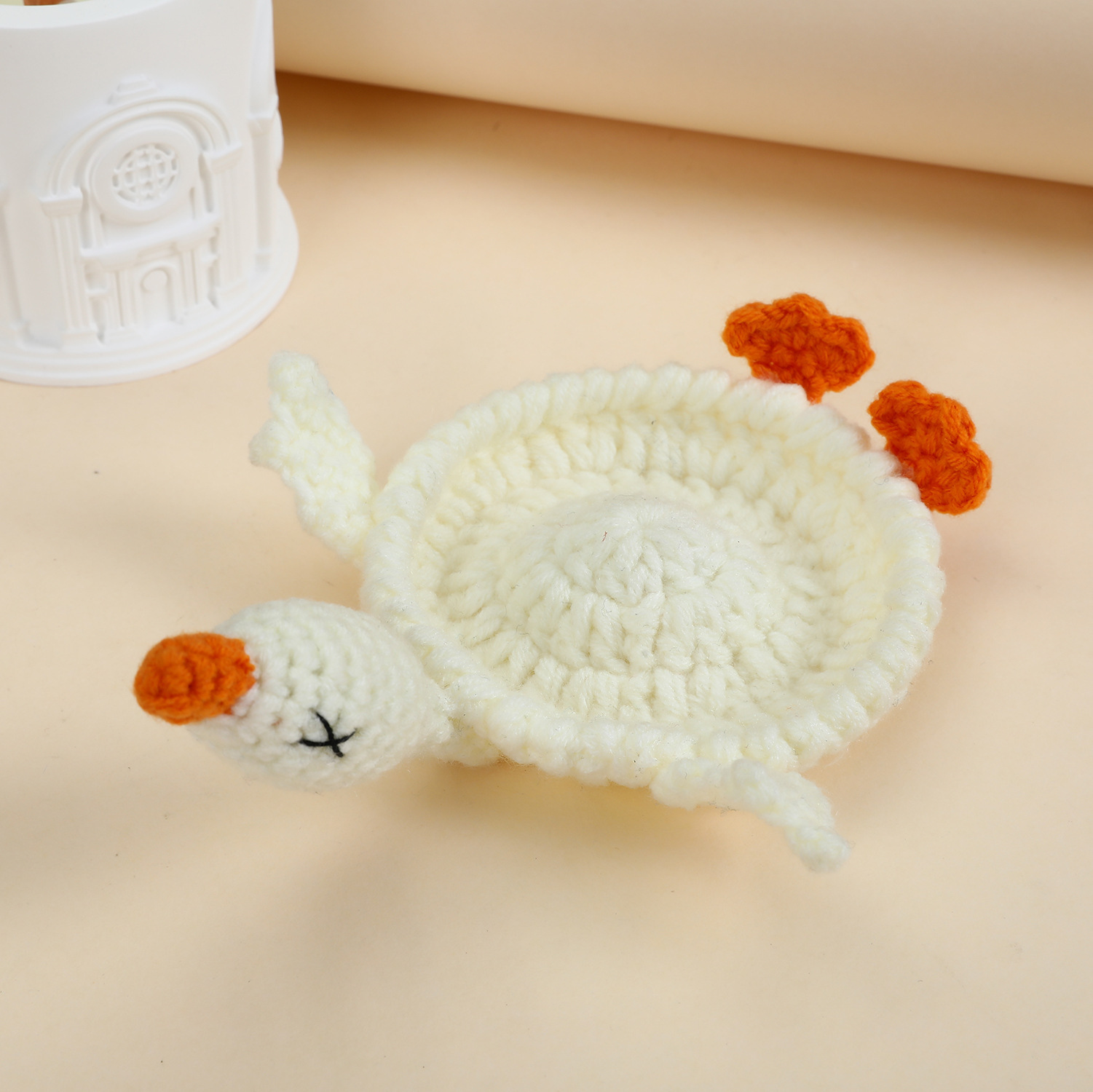 Sous-verres d'oie blanc laiteux anti-stress