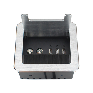 Caja de alimentación con tapa abatible con cepillo, caja de enchufes multifunción personalizada con interruptor y puerto de datos USB