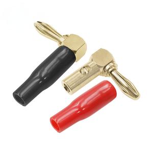 4mm L字型直角バナナプラグソフトプラスチックシェル<span class=keywords><strong>90</strong></span>度バナナコネクタ赤黒オーディオビデオスピーカー用