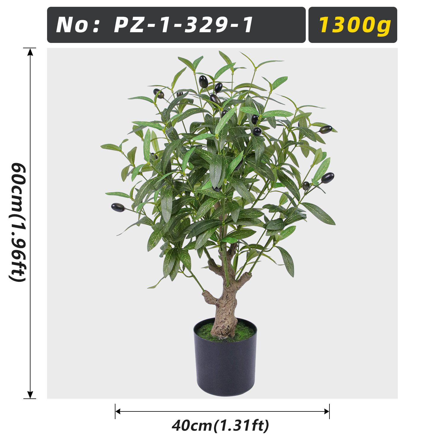 Artificial Olive Tree 60cm Small Potted Faux Olive Plant