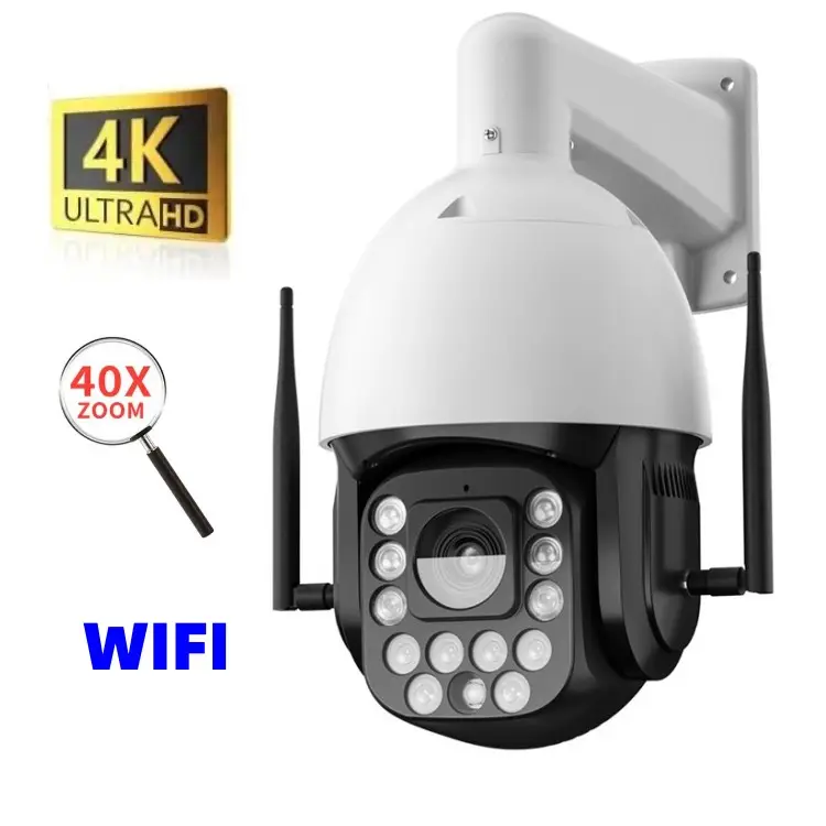 Wifi 30X 40X оптический зум 360 градусов 4K 8MP наружная высокоскоростная купольная система безопасности CCTV Солнечная PTZ IP-камера безопасности