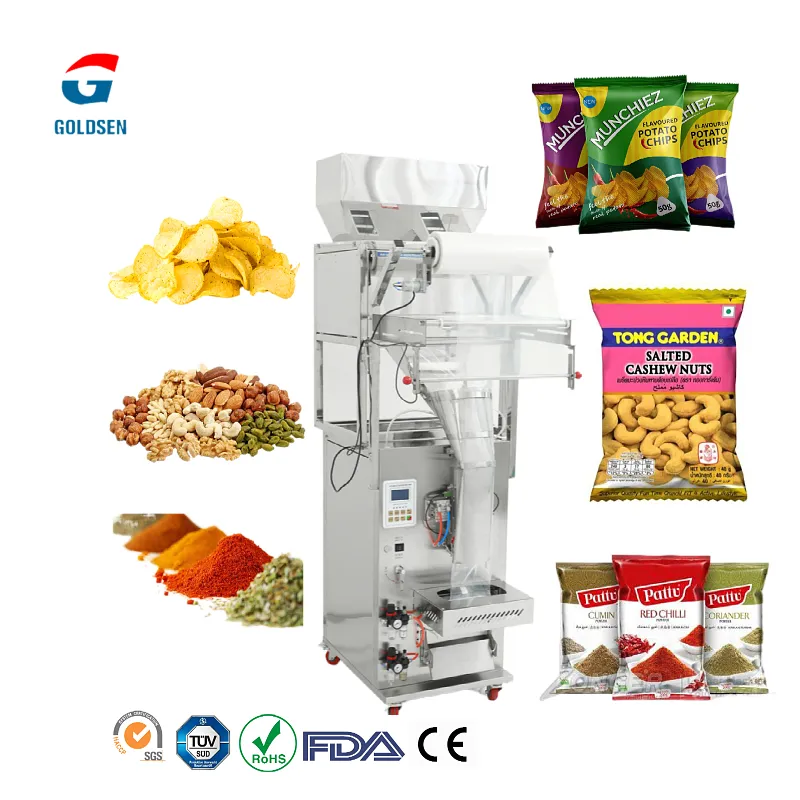 Máquina de embalagem vertical para lanches, bolsas e especiarias, para pequenas empresas, multifuncional, em pó, para pequenas empresas