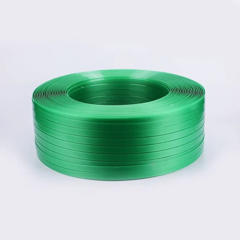 16mm largeur 20 kg/rouleau ceinture d'emballage en plastique machine à emballer ceinture vert PET ruban de cerclage