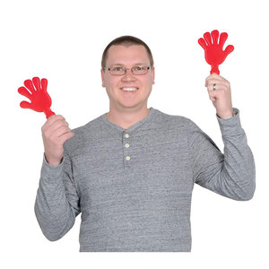 Khuyến mại trò chơi bóng đá bàn tay màu đỏ khổng lồ tay clappers cổ vũ lên đồ chơi bằng nhựa quảng cáo tùy chỉnh logoi tay sản xuất tiếng ồn - Product Image 6