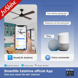 1stshine современный 4 лезвия 52 дюймов потолочный вентилятор с подсветкой и дистанционным управлением для спальни бесшумный мощный двигатель постоянного тока - Product Image 6