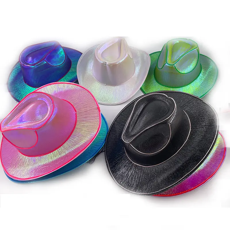 JOY Party Multi Color Glow Western Cowboy sombrero luminoso para juegos de rol Halloween LED Glow EVA material Hat