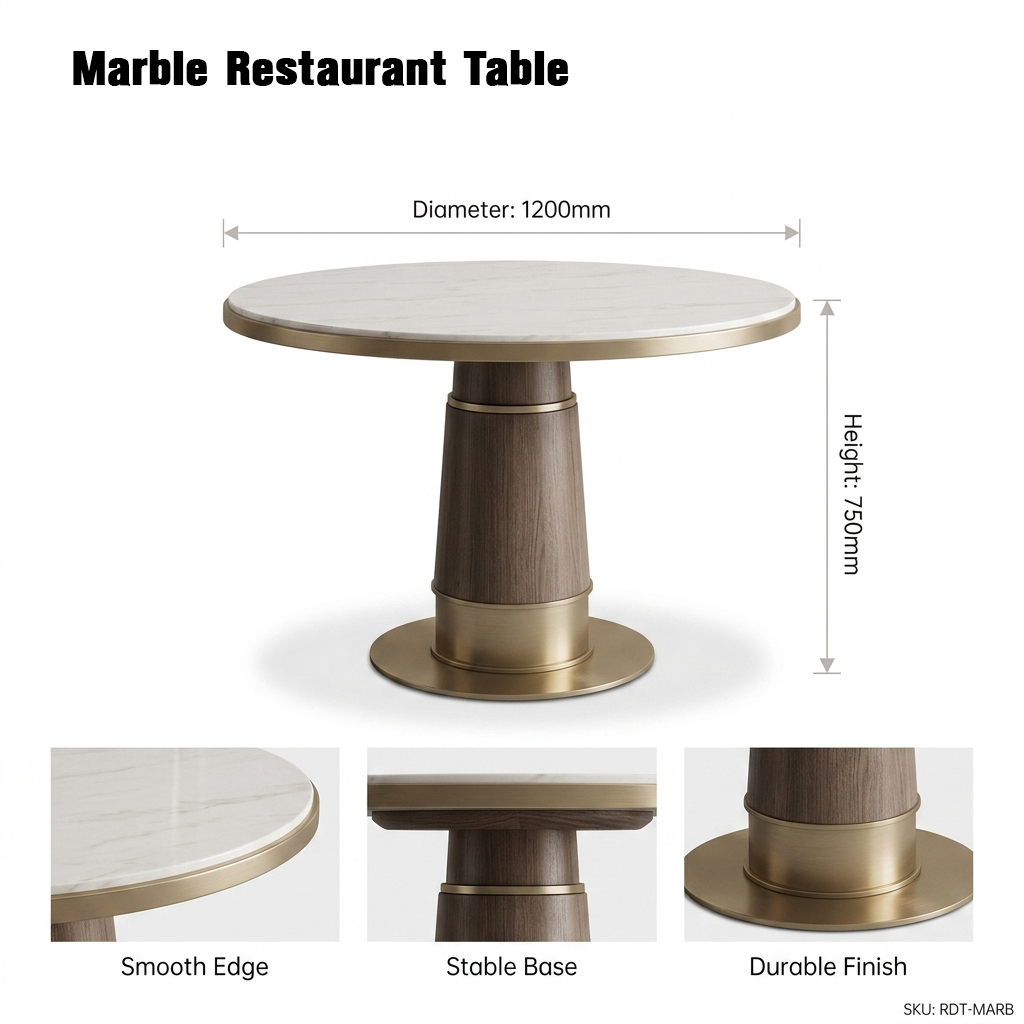 Table de restaurant en marbre