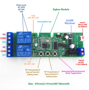 Módulo de interruptor de relé inteligente Zigbee eWelink 1-4 canales AC/DC 7-32V USB RF/APP Control remoto inalámbrico Smart Home Work con Alexa - Product Image 4