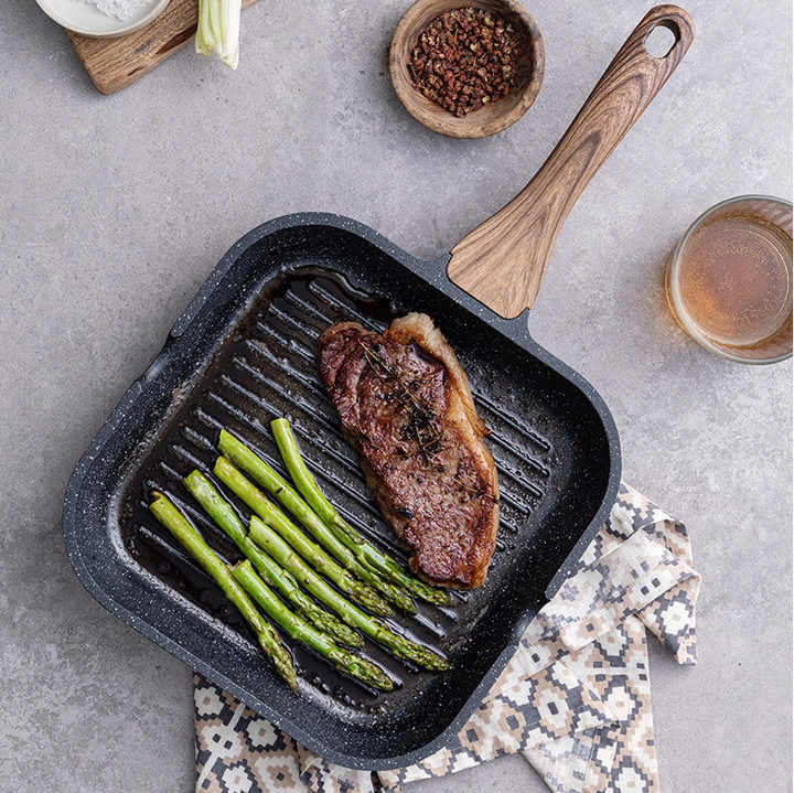 Poêle à grille antiadhésive 9.5 pouces, poêle à frire japonaise pour Steak et bong avec revêtement en granit, 60x24cm