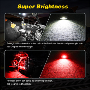 Roll Bar kafes dağı taşkın işın beyaz kırmızı renk araba iç anahtarı düğmesi ile LED kubbe ışık - Product Image 3