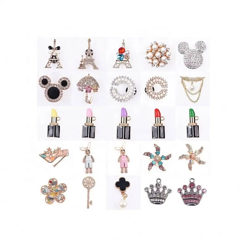 wholesale hot classic alloy rhinestone shoe lace charms for clog custom designer shoe charms decoration