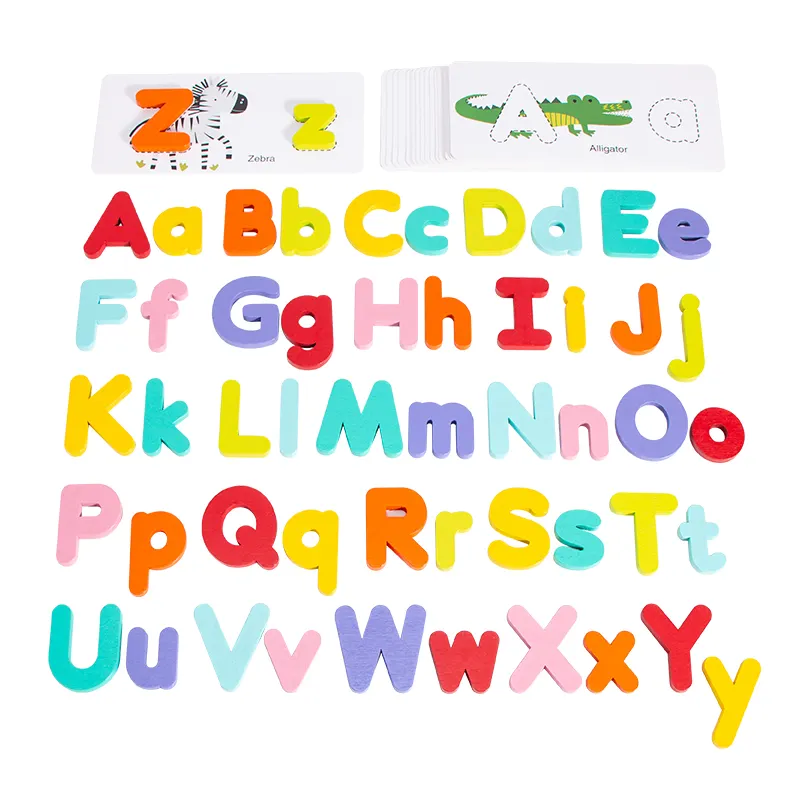 Children's wooden alphabet games develop cognitive and Alphabet Spelling & Reading Words Alphabet Matching Game