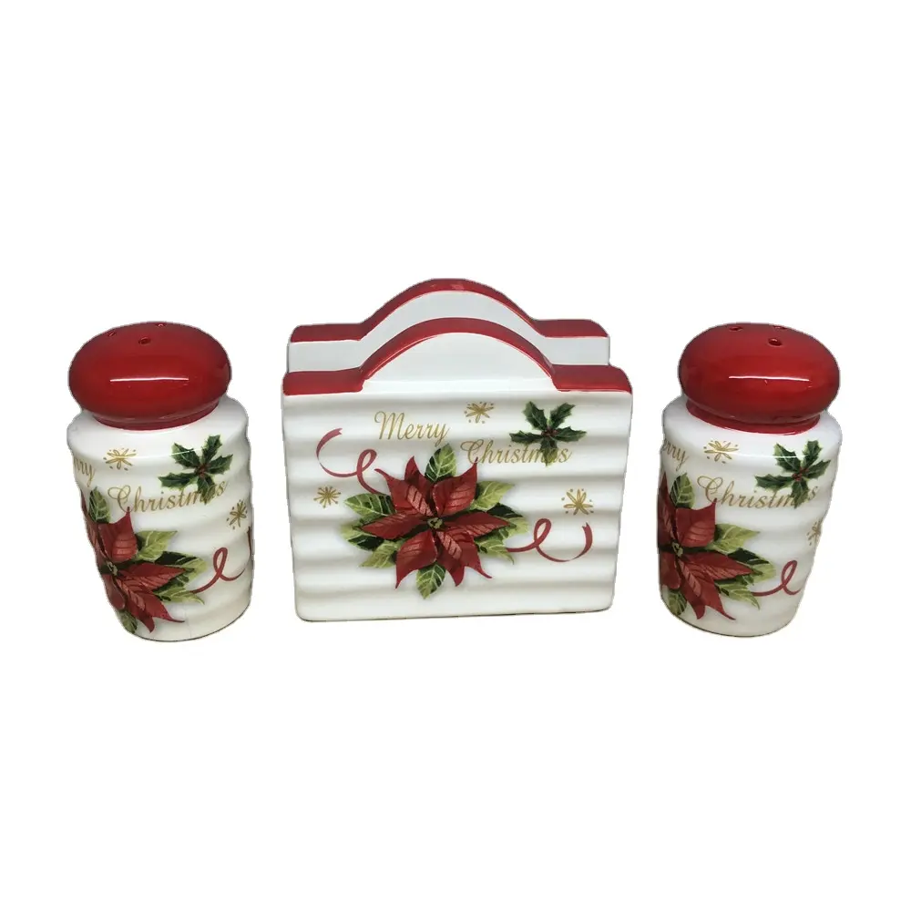 Forniture da cucina in ceramica per uso domestico set di portatovaglioli per sale e pepe