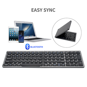 Portable Dual Mode 81 Keys Wireless Blue Tooth Folding Foldable <strong>Keyboard</strong> with <strong>Numeric</strong> Keypad for <strong>IOS</strong> Windows Android - Product Image 3