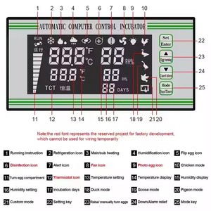 YXW-Incubadoras de huevos, máquina automática de incubación, controlador de temperatura de microordenador, termostato, Sensor de temperatura y humedad