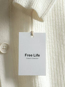 Etiquetas de ropa de papel personalizadas de la mejor calidad Etiquetas colgantes de papel recubierto Bucle de cuerda para ropa de marca privada - Product Image 6