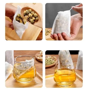Food Grade não tecido tecido sacos de chá 100pcs filtro para infusor de especiarias com corda Heal Seal filtros sacos