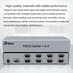 DTECH <strong>1</strong> <strong>Input</strong> 8 <strong>Output</strong> Serial <strong>Splitter</strong> Metal RS232 Serial <strong>Splitter</strong> <strong>1</strong> to 8 for Video Audio - Product Image 4