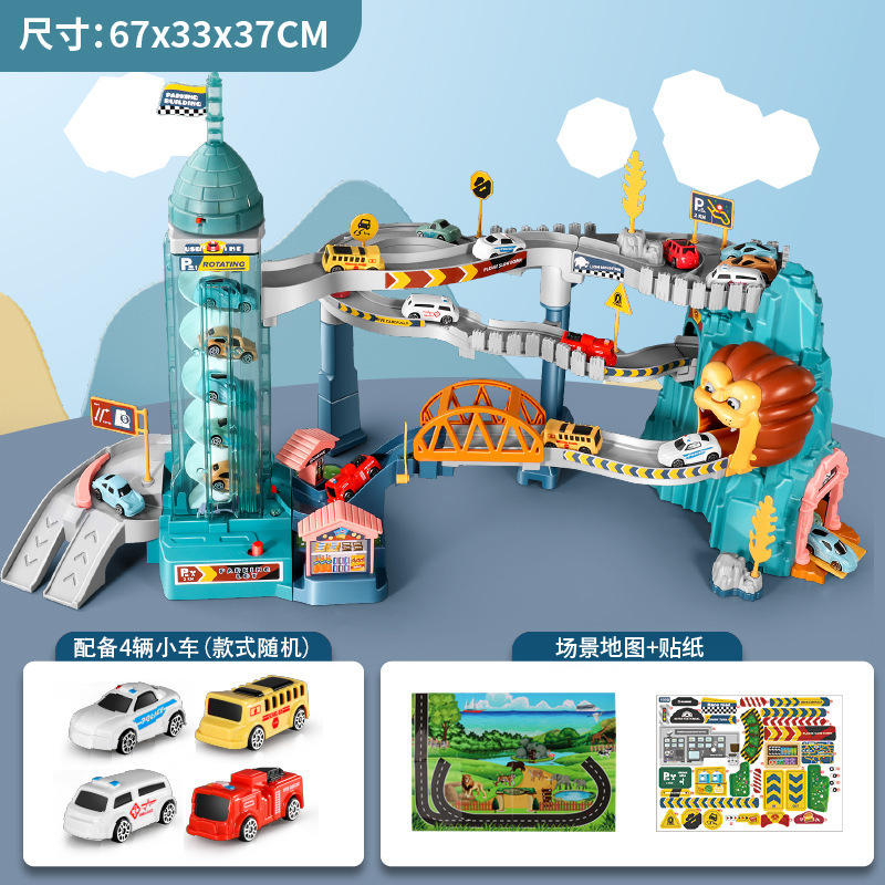 Set regalo - Il Re Leone: Avventura in montagna - 4 macchinine - Mappa adesiva