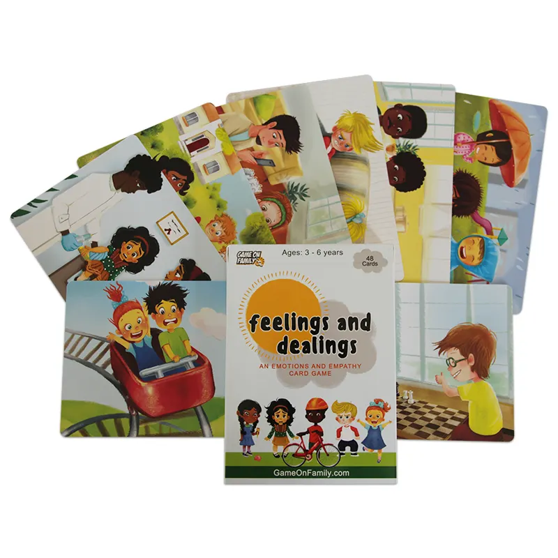 3〜6歳向けの最高品質のカスタム印刷環境に優しい印刷された教育カードゲーム