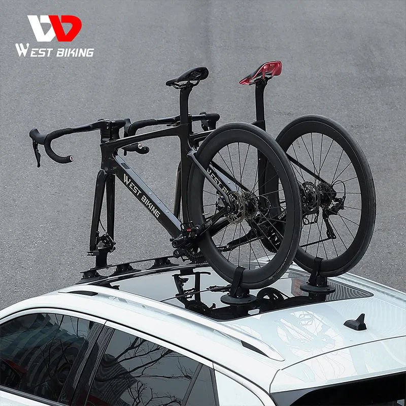 WEST Bike nuova in lega di alluminio per auto tetto bicicletta ventosa portaoggetti per bici