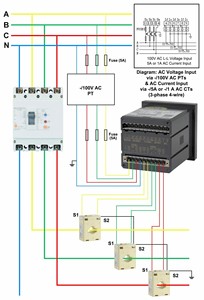 多功能功率计PT CT多连接全参数液晶显示面板面板安装表用于面板柜 - Product Image 2