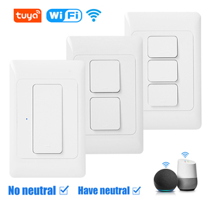 SAA認定オーストラリアTuyaアプリスマートHomeControlWifiライトスイッチ123ギャング物理プッシュボタンスマートWifiウォールスイッチ - Product Image 1