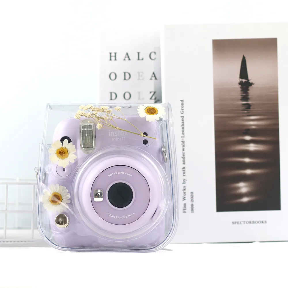 Fujifilm instax mini 8 9 11 camera case Transparent PVC Daisy baby's breath flower bag