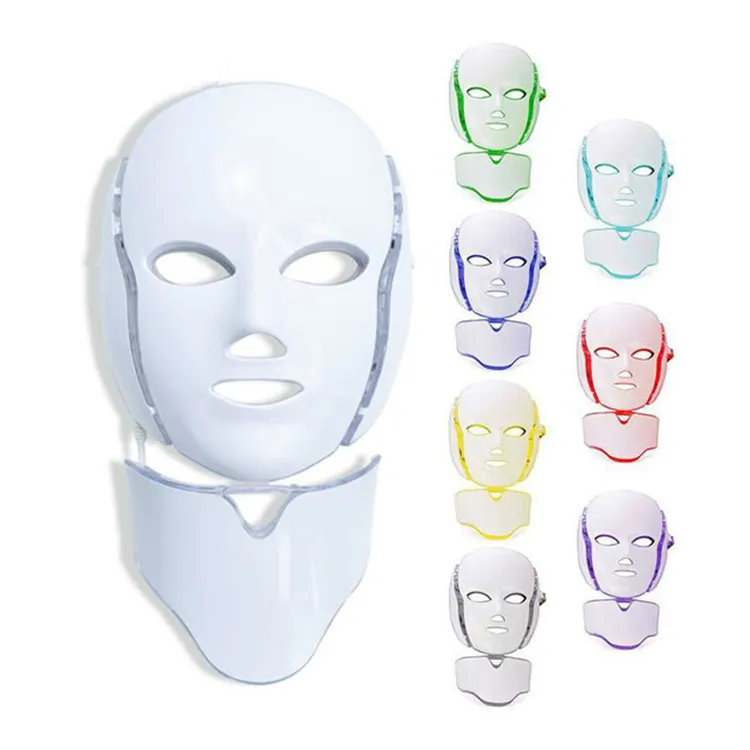 Viso uso domestico viso Led macchina per terapia della luce ringiovanimento maschera facciale a Led elettrica 7 colori Pdt
