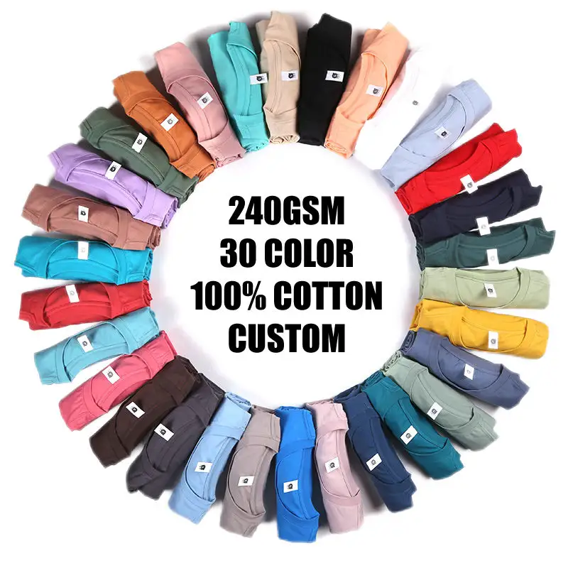 240G Ngắn Tay Áo T-Shirt Chất Lượng Cao Biểu Tượng Tùy Chỉnh 100% Cotton Người Đàn Ông Của Đồng Bằng Quá Khép T-Shirts