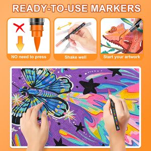 Set di 36 Pennarelli Acrilici con Inchiostro di Ricarica, Pennarelli per Vetro e Acrilico per Bambini, Pennarelli Spray - Product Image 6