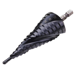 Upgrade M35 HSS-Co Cobalt TiAlN Coated HRC89 Step Drill Bit 3 Flute <strong>1</strong>/<strong>4</strong>&quot; Hex <strong>Hole</strong> Cutter for Stainless Steel Drlling/Chamfering