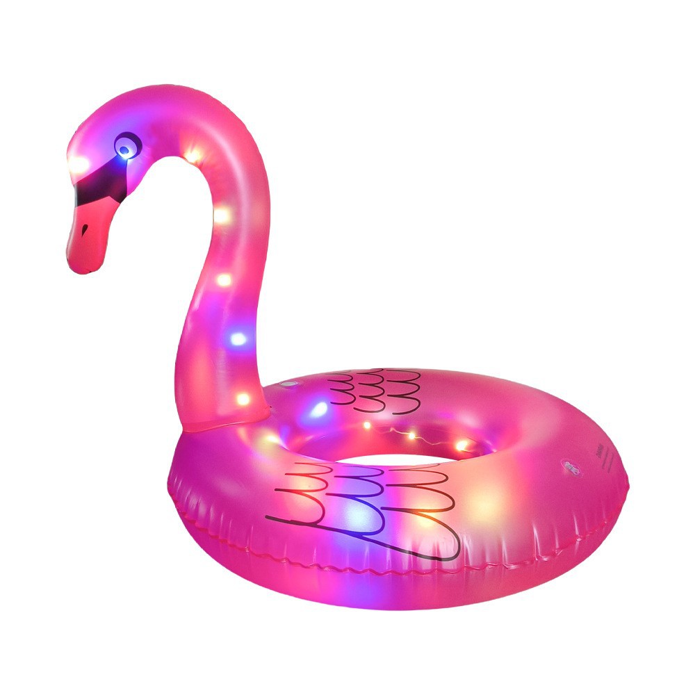 120 #-anneau de natation de flamingo avec des lumières