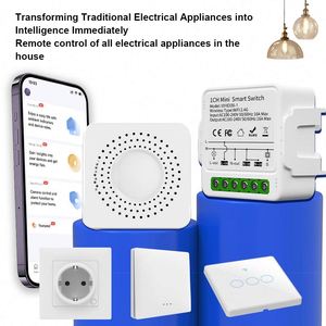 Diy Wifi Mini interruptor de luz inteligente 16a Control bidireccional Smartlife App Control remoto para Alexa Google Home Automation - Product Image 3