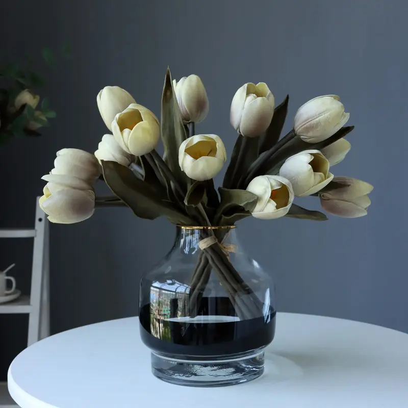 Искусственный полиуретановый тюльпан ZUOYI 35 см с 7 цветами, роскошный стиль Morandi, цветок для ландшафта