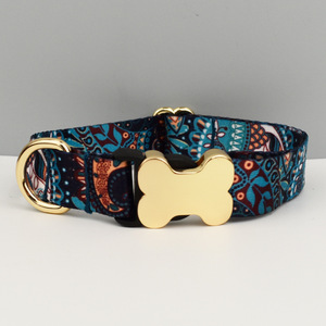Laisse de chien avec étiquette de nom gravée au laser, collier de chien imprimé avec boucle en os et sangle de style ethnique - Product Image 6